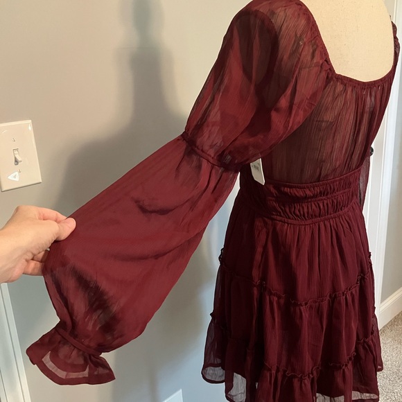 Altar'd State Deep Red Long Sleeve Dress - Picture 8 of 13